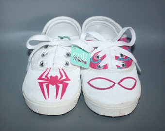 Hand Painted Spider-Gwen Inspired Shoes (Customized)