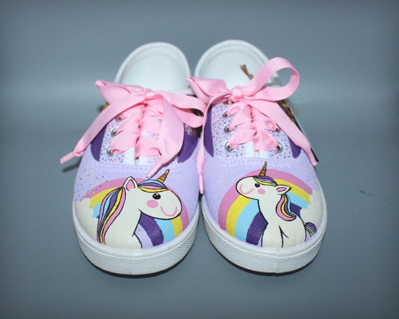 Children's Hand Painted Unicorn Sneakers customized | Etsy