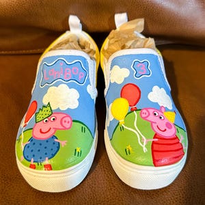 Hand Painted Peppa Pig Inspired Shoes (customized)