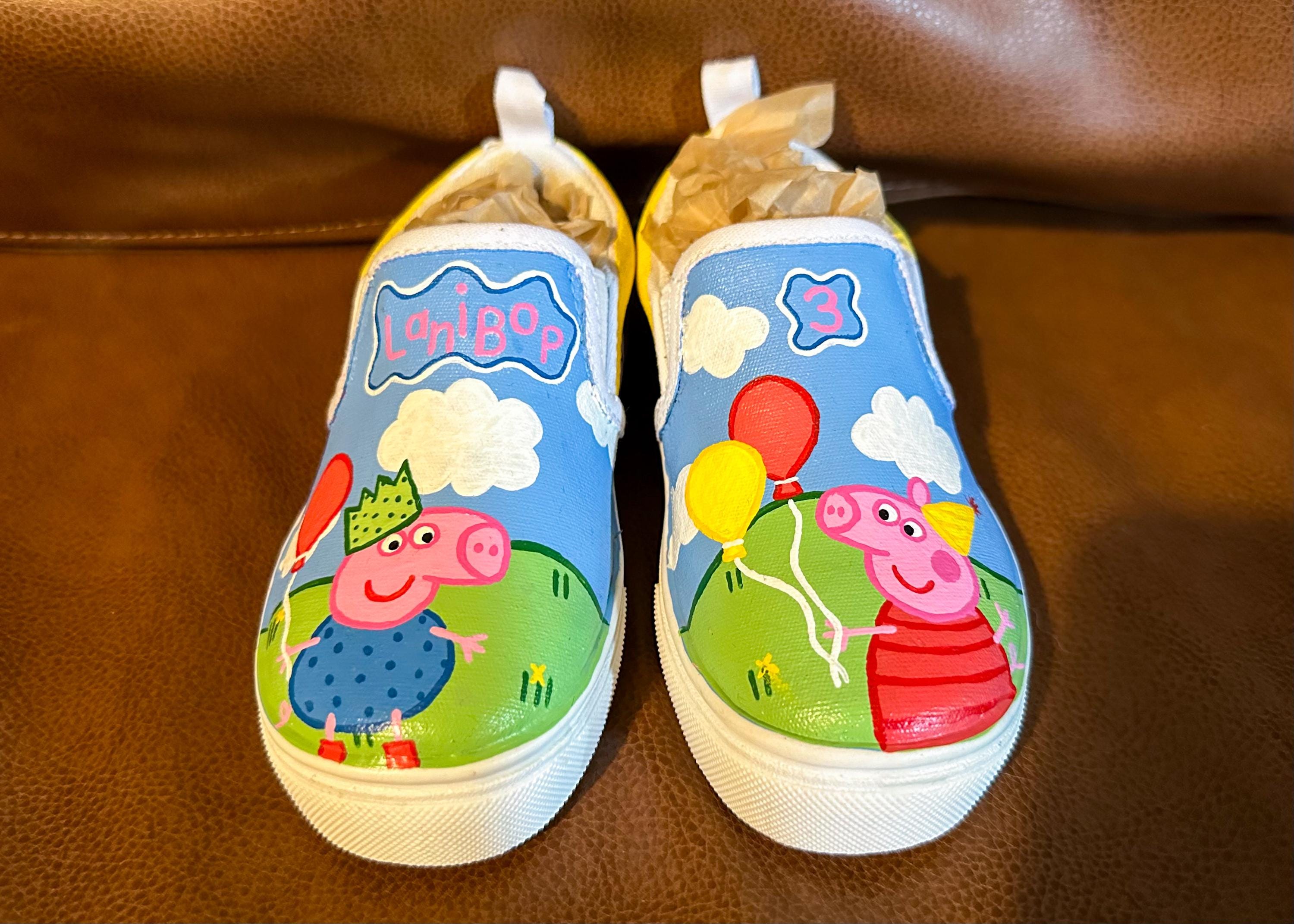 Hand Painted Peppa Pig Inspired Shoes (customized)