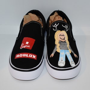 Handgeschilderde, op Roblox geïnspireerde sneakers (aangepast)