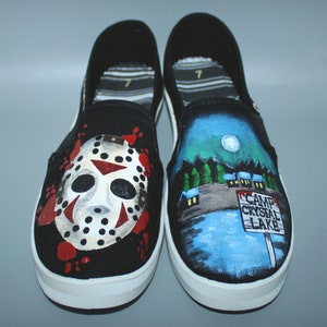 Hand Painted Jason Vorhees Inspired Shoes (customized)