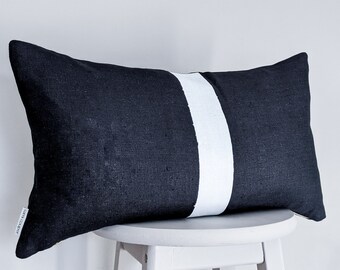 Navy stripe pillow | Etsy Anchor on Pinstripe Outdoor Pillow
