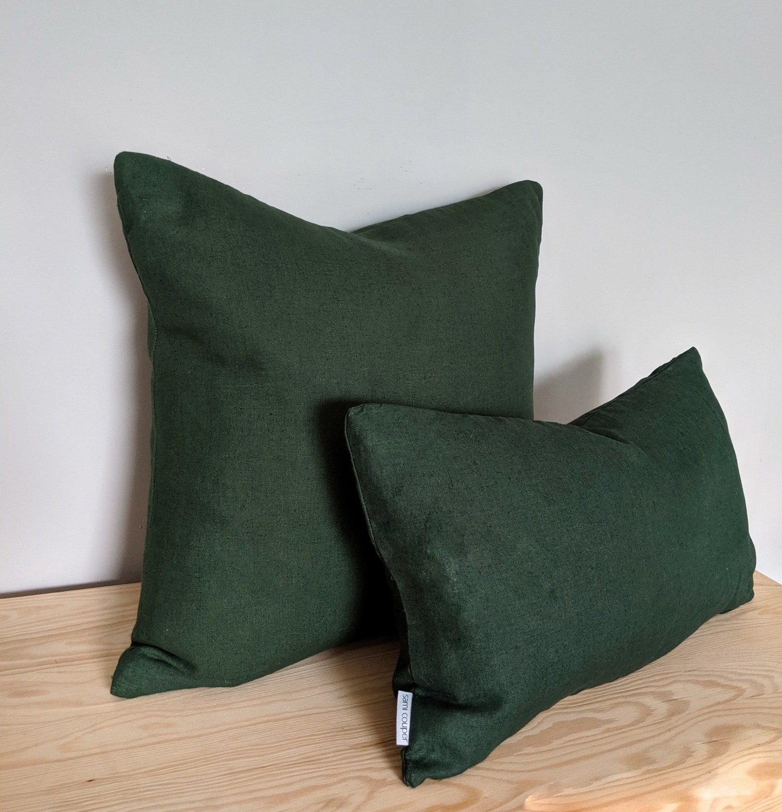 Green Linen Cushion Cushion Green Linen Pillow Pure Linen Etsy