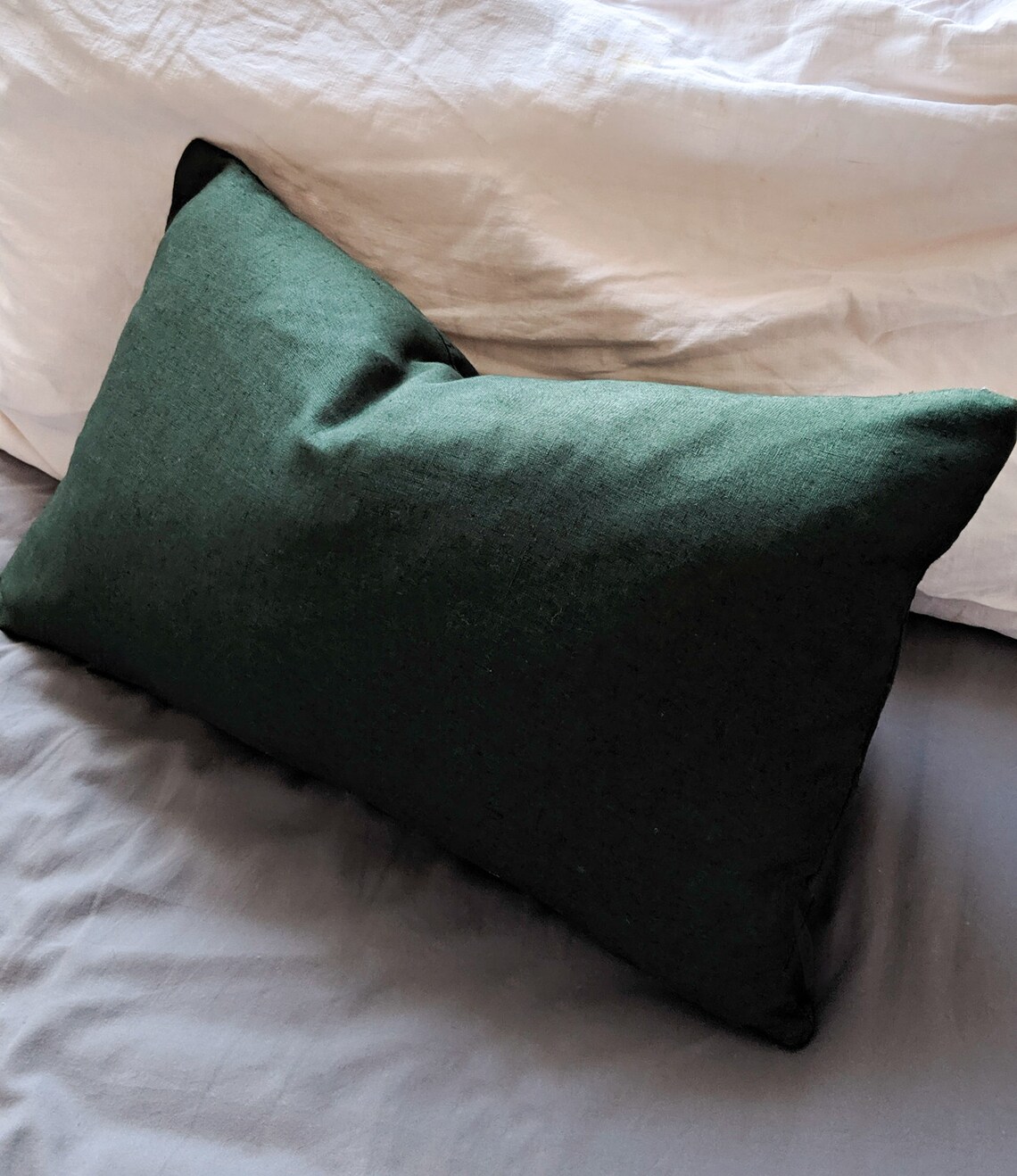 Green Linen Cushion Cushion Green Linen Pillow Pure Linen Etsy