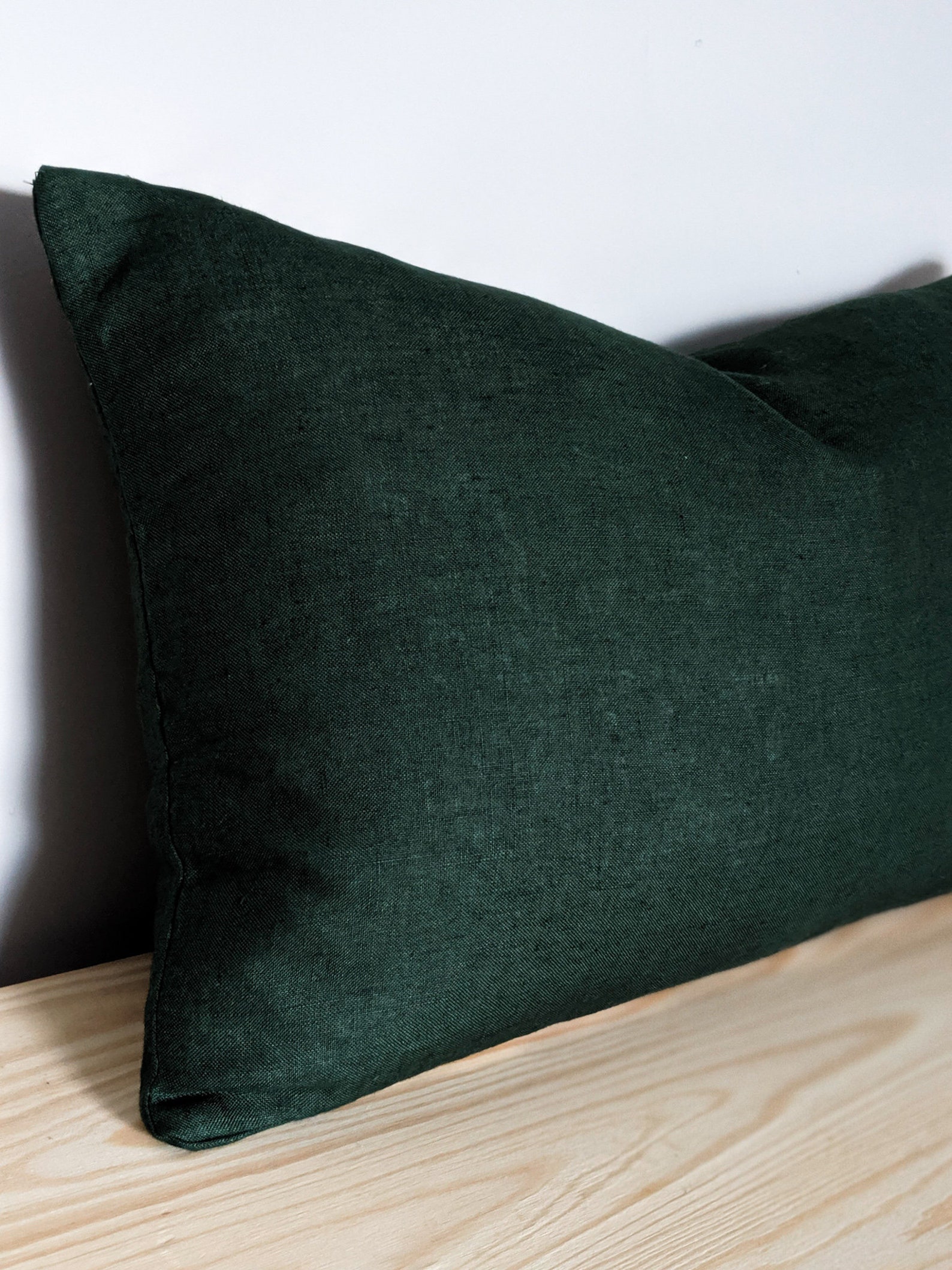 Green Linen Cushion Cushion Green Linen Pillow Pure Linen Etsy
