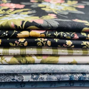 MIDNIGHT GARDEN by Riley Blake Fabrics fat quarter bundle **#1 CHARCOAL**