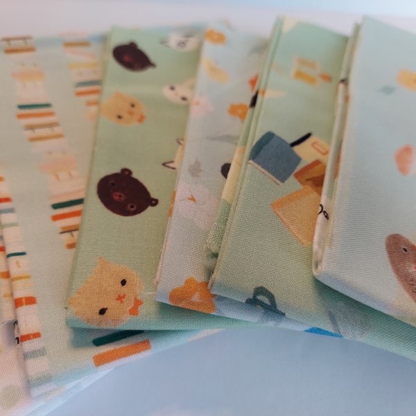 The Littlest Family's Big Day by Riley Blake Fabrics fat quarter bundle *#3, aqua/mint*