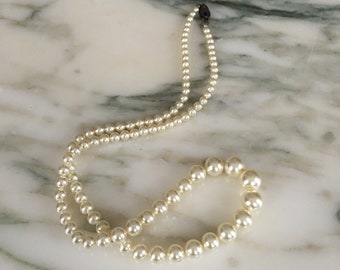 Pearl Necklace Colar Multistrand Layered Choker Fashion Vintage 1950/'sJewelry round Pearl Beads Wedding Birthday Gift for Her Aleks Jewelry
