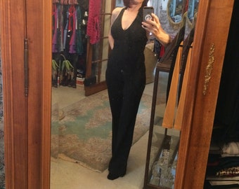 Black jumpsiut, Evening jumpsuit, Halter jumpsuit, Dinner Wear, size 2 black jumpsuit, After 5 Evening Wear