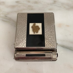 Art Deco Compact, Enamel Compact, Yardley London, Rouge Make up Lipstick, Signed compact, Antique compact, 1930&#39;s deco compact