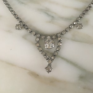 Vintage Rhinestone Choker: Prong Set Costume Jewelry, 1960s Necklace