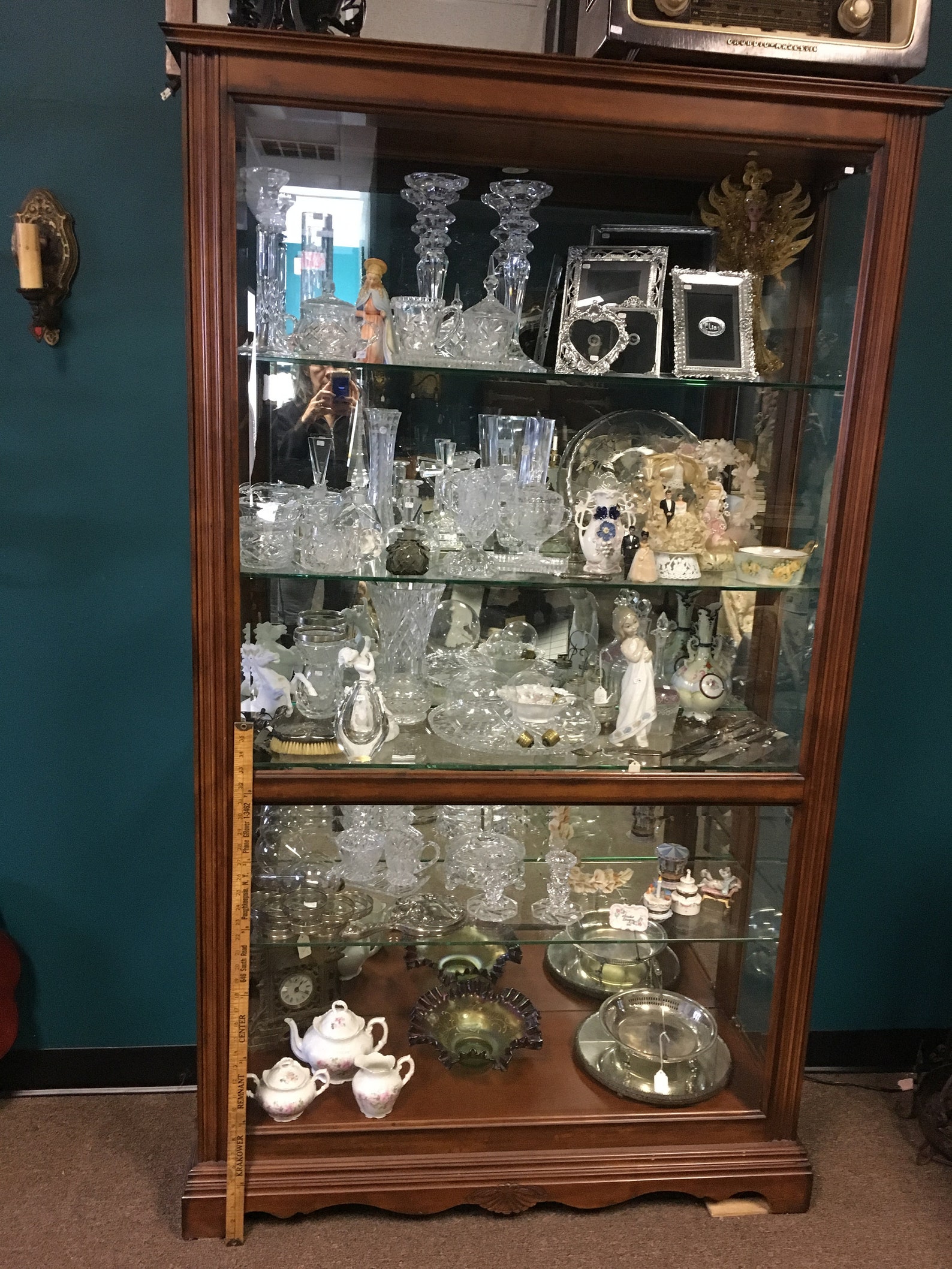 Vintage Wood Display Case Glass Side Opening Beautiful Etsy