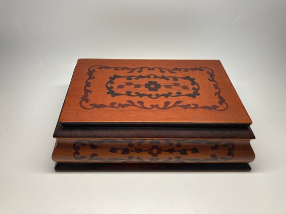 Antique Inlaid box, Wood Jewelry box, marquetry, … - image 1