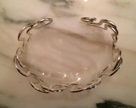 Sterling cuff bracelet, large Women cuff bracelet… - image 4