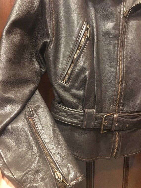 Vintage Motorcycle Jacket, Leather Motorcycle Jac… - image 6
