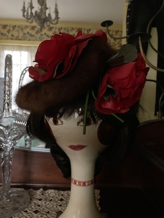 Antique Mink Hat, Vintage Fur Hat, Tailored Women… - image 5