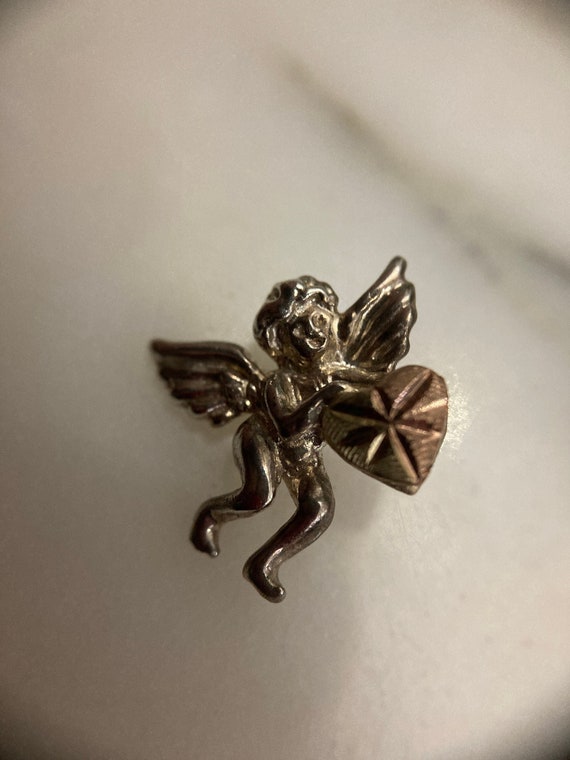 Angel pendent, Sterling charm, Angel charm, Cupid 