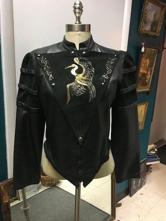 Handpainted, leather jacket, Suede leather, Motorc