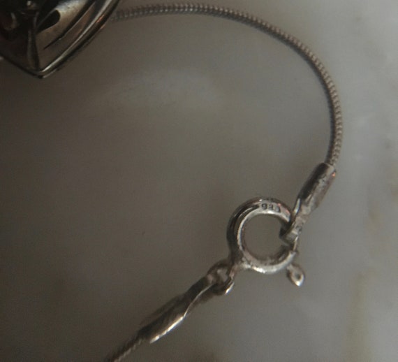 Heart locket, Sterling locket, Valentine, etched … - image 7