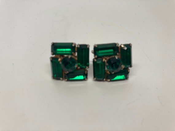 Rhinestone Earrings, Emerald Earrings, Prong set … - image 9