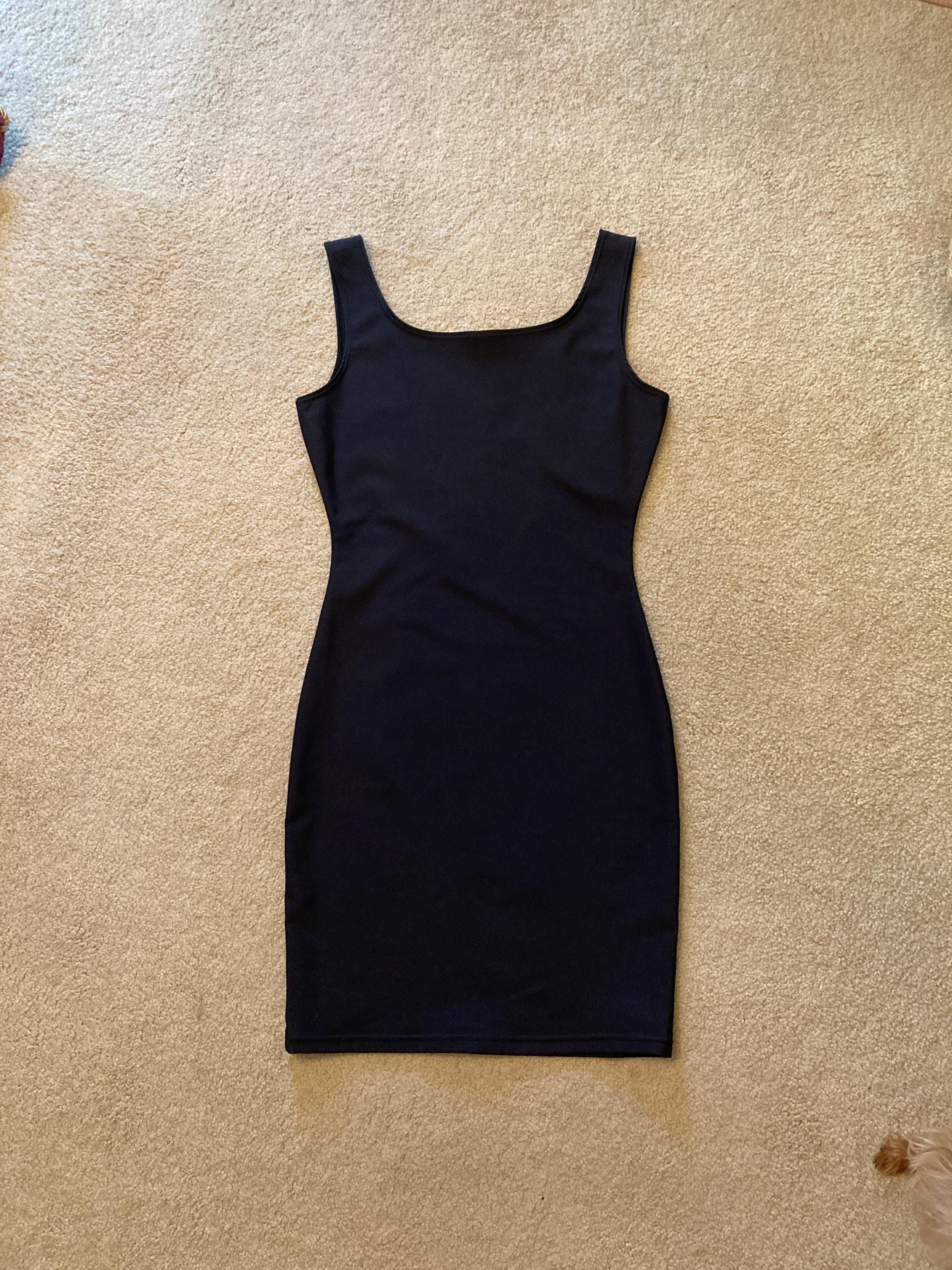 Tank Dress, Flexees, Maidenform, Little black dress, form fitting, Spandex dress,Shaping dress, XL Black dress,Girdle like dress,Under dress