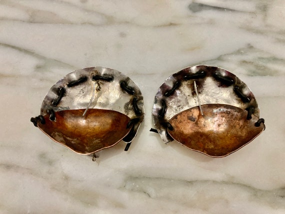 Jõli Earrings, Sterling copper, Large Disc Earrings, Hand crafted earring, Contemporary Earrings, Bo ho Hippie, Designer, Hand made View 6