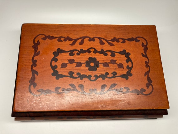 Antique Inlaid box, Wood Jewelry box, marquetry, … - image 2