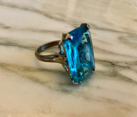 Large Square ring,Statement ring,Chunky,Silver,cr… - image 3