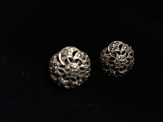 Leaver back marcasite, Deco Marcasite Pierced Ear… - image 2