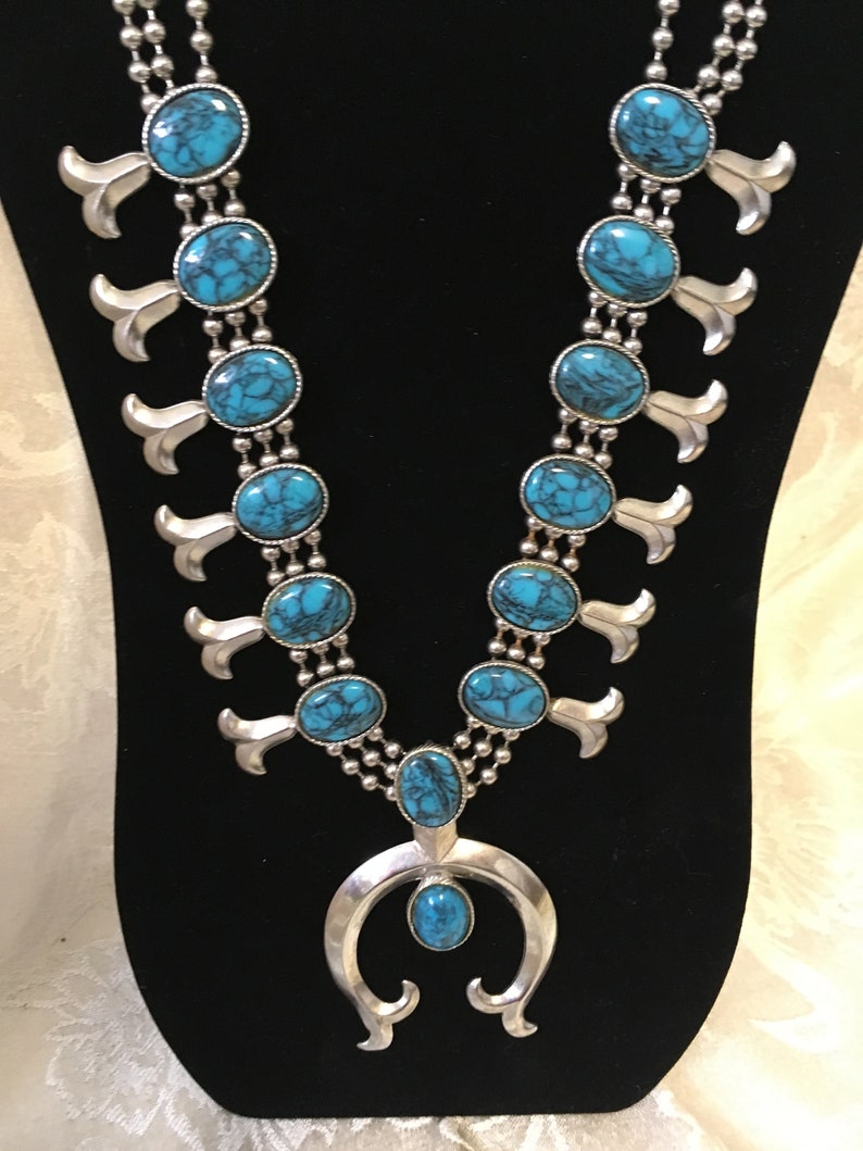 Signed Squash Blossom Necklace Signed Goldette Faux Native Etsy