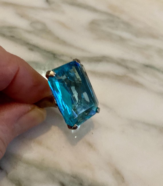 Large Square ring,Statement ring,Chunky,Silver,cr… - image 1