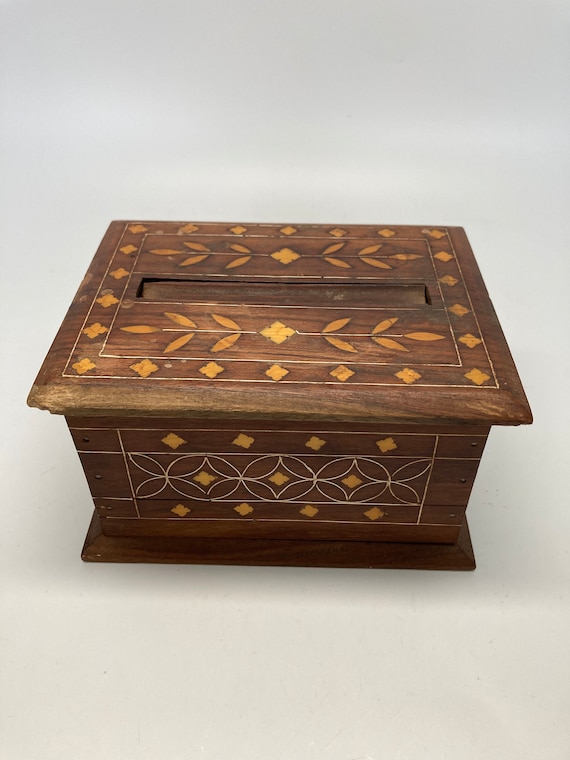 Cigarette box, Antique Inlaid box, marquetry box, 