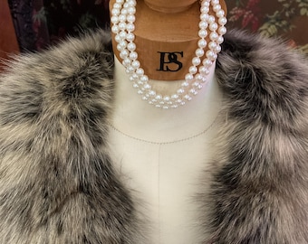 Vintage 1980s Cream Faux Pearl Necklace: 30-inch Hand-Knotted Strand