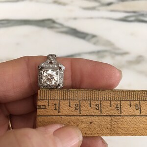 Art Deco Diamond Ring Antique Engagement, Platinum Setting, Transitional Cut, 1.5 Carrot European Color H VS 1 size 7, Platinum Setting