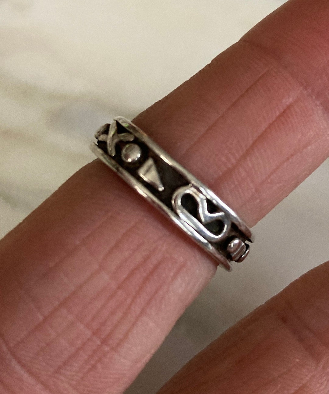 Symble Ring Handmade Sterling Silver Symbol Ring, Size 8.5, Artist Signed - Etsy