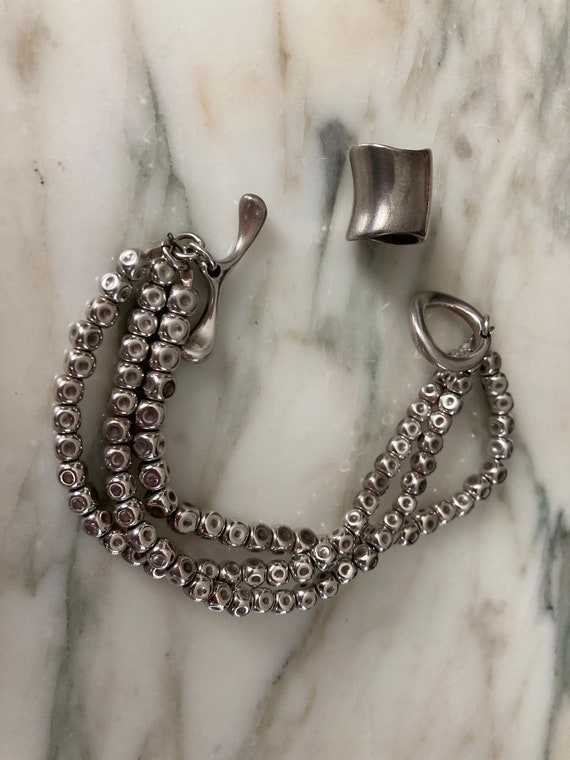 Modern Bracelet, Sterling bracelet, Toggle Closur… - image 3