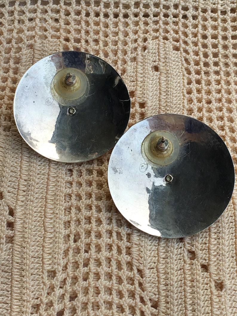 SterlingGold Filled Contemporary Earrings Tabra Modern Earrings Amethyst Sterling Silver Large Disc