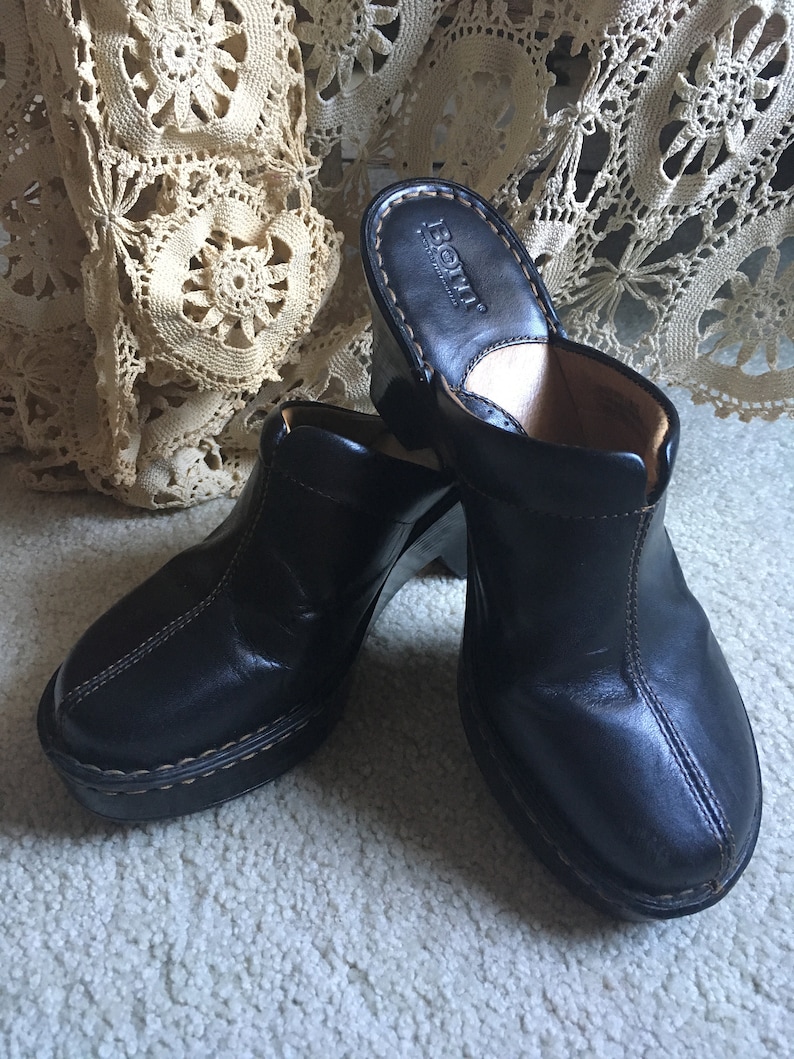 born diamond leather sling clogs