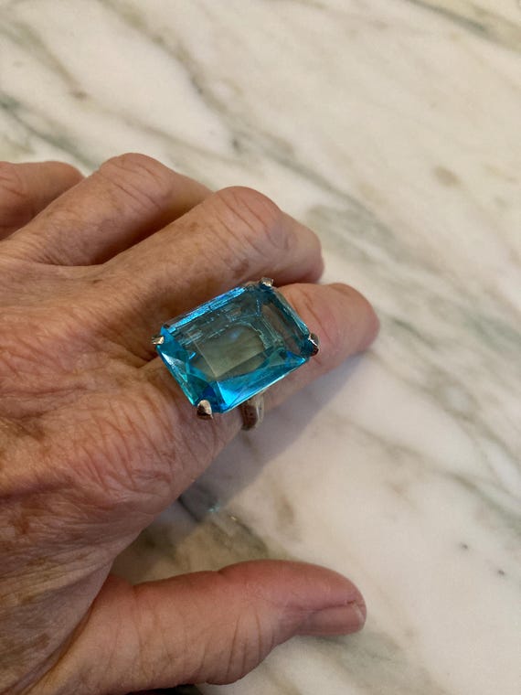 Large Square ring,Statement ring,Chunky,Silver,cr… - image 10