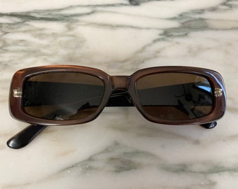 Vintage Sunglasses, Made in France, Brown frames, Square sunglasses, 1960's sunglasses, light brown glass