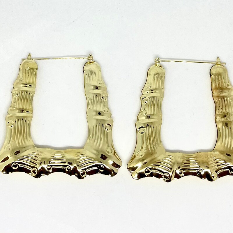 Beige - Handcrafted Bamboo Earrings with Three Latkans