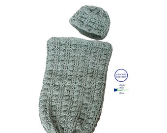 CROCHET PATTERN/Newborn Lovely Rufina Cocoon and Hat Pattern/PDF Pattern Only