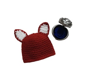 Baby Fox Hat/Skull Cap Beanie/Baby Shower Gift/Made to Order