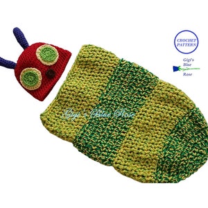 CROCHET PATTERN/Newborn Caterpillar Beanie and Cocoon Pattern/PDF Pattern Only