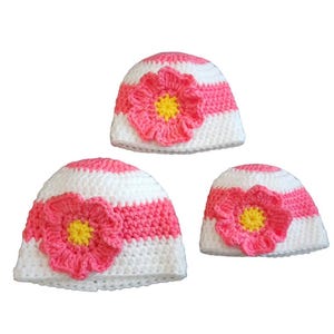 Beanie with Flower/Skull Cap/Baby Shower Gift/Made to Order