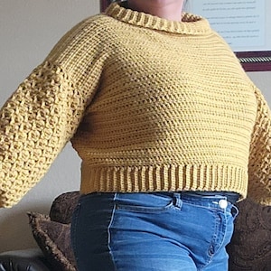 CROCHET PATTERN/The Monique Cropped Sweater Pattern/PDF Pattern