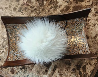 White Faux Fur Pompom/Large 6-inch Pompom