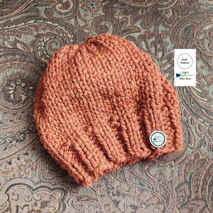 KNITTING PATTERN/Ruddy Knit Beanie Pattern/PDF Pattern Only