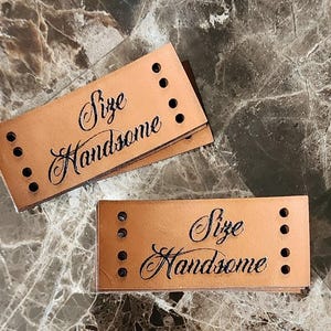 Faux Leather Size Handsome Tags 0.85x2/Sew-in Labels/Made to Order